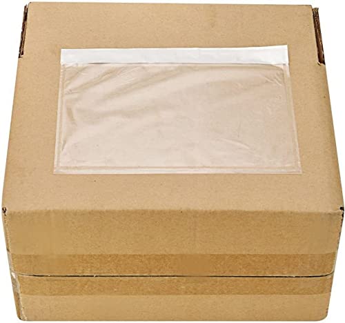 9527 Product 7.5" x 5.5" Clear Adhesive Top Loading Packing List / Shipping Label Envelopes (200 Pack)