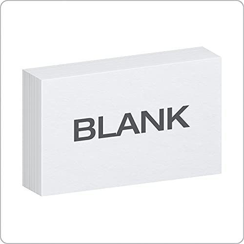 Oxford Index Cards, 500 Pack, 3x5 Index Cards, Blank on Both Sides, White, 5 Packs of 100 Shrink Wrapped Cards (40175)