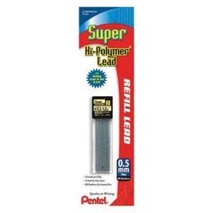 Pentel® Hi-Polymer Lead Refills, 0.5 mm, HB Hardness, Tube Of 30 Refills