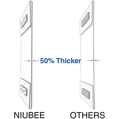 NIUBEE 8.5x11 Clear Acrylic Plexi Sign Holders with Double Sided Adhesive Tape, Wall Sign Memo Document Menu Holder for Office, Home, Store, Restaurant-No Drilling (6 Pack)