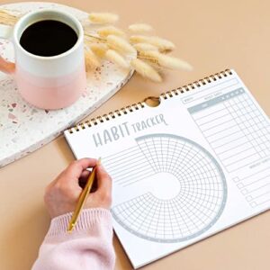 Lamare Habit Tracker Calendar - Inspirational Habit Journal with Spiral Binding - Daily Habit Tracker Journal and Goal Board - Motivational Goal Journal - Great Productivity Tool And Workout Calendar
