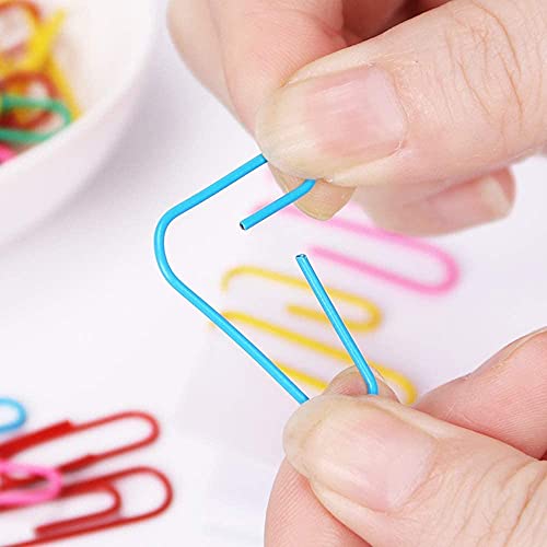 Vinaco Paper Clips Colorful, 400PCS Medium and Jumbo（1.3 inch & 2 inch）Paper Clips, Durable and Rustproof, Coated Large Paper Clips Great for Office School Document Organizing (Multicolored)