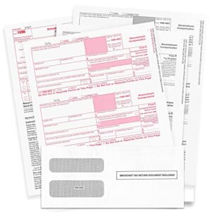 “new” 1099-nec forms for 2022, 4-part tax forms, vendor kit of 25 laser forms and 25 self-seal envelopes, forms designed for quickbooks and other accounting software