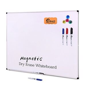 xboard magnetic dry erase board/whiteboard, 36 x 24 inches, double sided white board,1 dry eraser & 3 dry erase markers & 4 push pin magnets