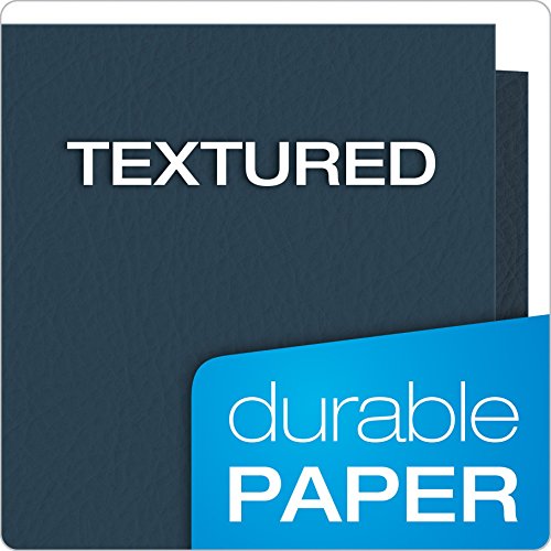 Oxford Twin-Pocket Folders, Textured Paper, Letter Size, Dark Blue, Holds 100 Sheets, Box of 25 (57538EE)