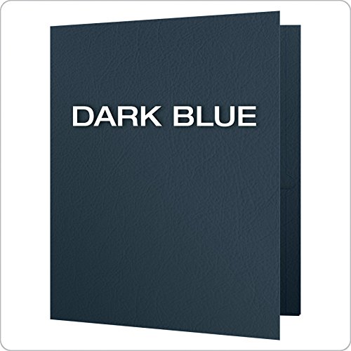 Oxford Twin-Pocket Folders, Textured Paper, Letter Size, Dark Blue, Holds 100 Sheets, Box of 25 (57538EE)