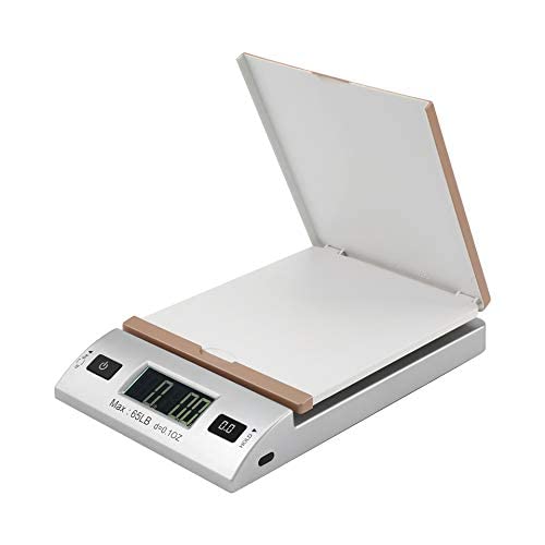 Acteck A-CK65GS 65LBx0.1OZ Digital Shipping Postal Scale with Batteries and AC Adapter, Gold Silver