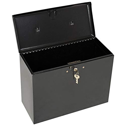 Master Lock File Box with Lock, Large Locking File Box for Documents, Steel Lock Box with Keys, 7148D