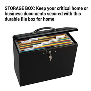 Master Lock File Box with Lock, Large Locking File Box for Documents, Steel Lock Box with Keys, 7148D