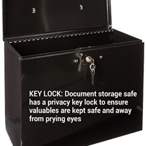 Master Lock File Box with Lock, Large Locking File Box for Documents, Steel Lock Box with Keys, 7148D