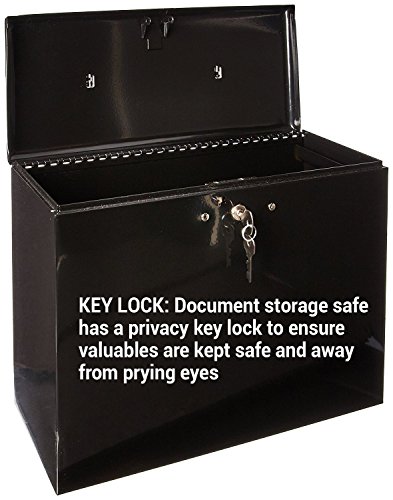 Master Lock File Box with Lock, Large Locking File Box for Documents, Steel Lock Box with Keys, 7148D