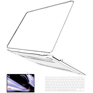 b belk compatible with macbook air 13 inch case 2022 2021 2020 2019 2018 m1 a2337 a2179 a1932, plastic hard shell case + keyboard cover + screen protector for mac air 13 with touch id, crystal clear