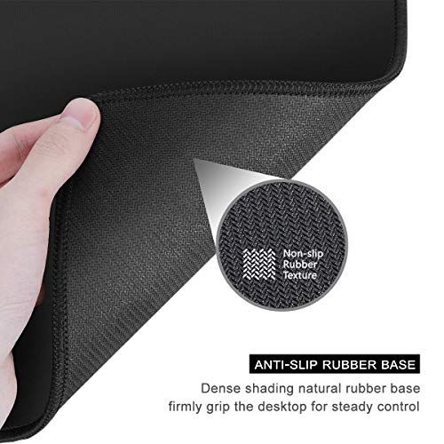 Auhoahsil Mouse Pad, Square Beach Style Anti-Slip Rubber Mousepad with Durable Stitched Edges for Gaming Office Laptop Computer PC Men Women Kids, Cute Custom Pattern, Beach and Coconut Trees Design