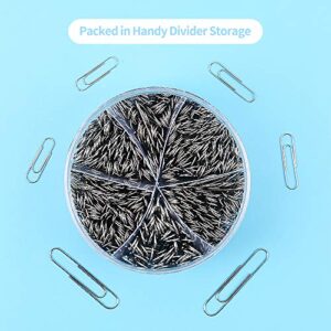 700 Paper Clips,Medium and Jumbo Size,Paperclips for Office School and Personal Use(28 mm,33mm,50 mm) (Silver)