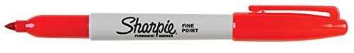 Sharpie Permanent Markers, Fine Point, Red, 36 Count