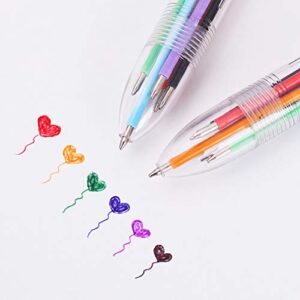 Hutou 24 Pack 0.5mm 6-in-1 Multicolor Ballpoint Pen 6 Colors Retractable Ballpoint Pens (24 Pack)