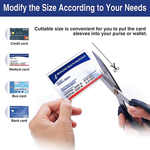 Sooez 10 Pack New Medicare Card Holder Protector Sleeves, 12Mil Clear PVC Soft Water Resistant Medicare Card Protector Sleeves for New Medicare Card Credit Card Business Card Social Security Card