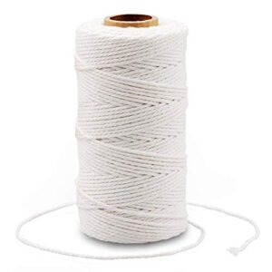 cotton bakers twine,328 feet 2mm natural white cotton string for crafts,gift wrapping twine,arts & crafts, home decor, gift packaging(white)