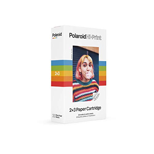 Polaroid Hi-Print Paper - 2x3 Paper Cartridge (20 Sheets) Dye-Sub (Not ZINK) Cartridge