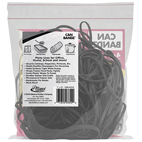 Alliance Rubber Company Inc. Can Bands 7-Inchx.12-Inch 50 Bands Black 07810, Black, 50-Count