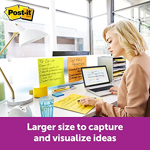 Post-it Super Sticky Big Notes, 11 in x 11 in, 1 Pad, 2X The Sticking Power, Neon Green (BN11G)