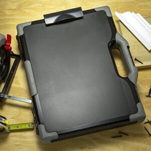 Officemate OIC Carry All Clipboard Storage Box, Letter/Legal Size, Black and Gray (83324), 1