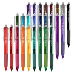vanstek 26 colors erasable gel pens, retractable erasable pens clicker, fine point(0.7), make mistakes disappear, premium comfort grip for drawing writing planner and school supplies
