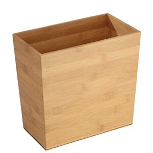 idesign rectangular bamboo waste basket, the formbu collection – 10.5″ x 5.75″ x 10”, natural wood finish