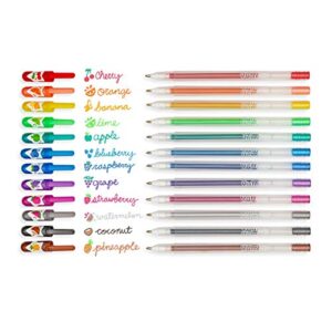 Ooly, Yummy Yummy Scented Glitter Gel Pens, Set of 12, Multicolor Pens for Arts and Crafts, Cute School Supplies for All Ages, Works on Black and White Paper, Great for Journal and Stationary