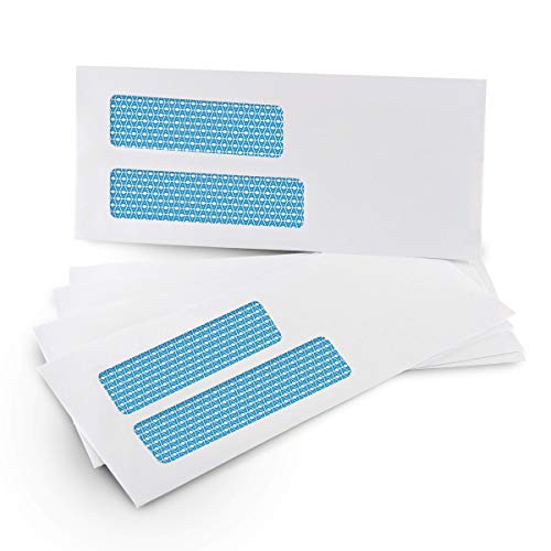 500#9 Double Window SELF Seal Security Envelopes - for Invoices, Statements & Documents, Security Tinted - Size 3-7/8 x 8-7/8-24 LB - 500 Count (30139)