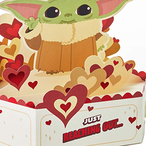 Hallmark Paper Wonder Star Wars Baby Yoda Pop Up Love Card, Anniversary Card (Reaching Out)