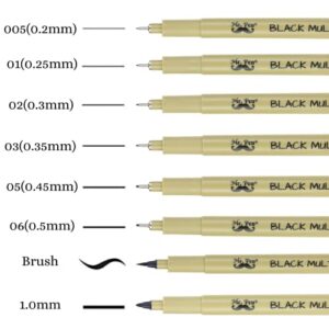 Mr. Pen- Drawing Pens, Black Multiliner, 8 Pack, Anime Pens, Sketch Pens, Micro Pen, Drawing Pens for Artists, Fineliner Pens, Art Pens, Inking Pens, Line Art Pens, Bible Journaling Pens, Fine Point