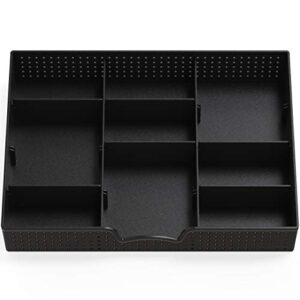 Simple Houseware Drawer Organizer Tray with 9 Adjustable Compartments, Black