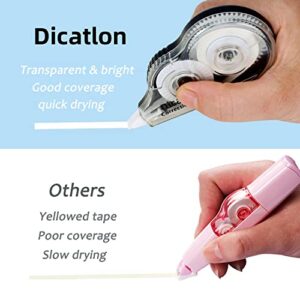 Dicatlon Correction Tape,White Out Correction Tape,10-pack,263 Feet x 1/5 in (5mm x 8m),Easy To Use Applicator for Instant Corrections,very suitable for students,office workers,