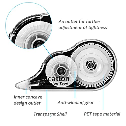 Dicatlon Correction Tape,White Out Correction Tape,10-pack,263 Feet x 1/5 in (5mm x 8m),Easy To Use Applicator for Instant Corrections,very suitable for students,office workers,