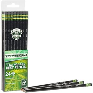 Dixon Ticonderoga Wood-Cased #2 Pencils, Box of 24, Black (13926)
