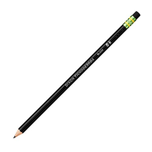 Dixon Ticonderoga Wood-Cased #2 Pencils, Box of 24, Black (13926)