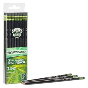 Dixon Ticonderoga Wood-Cased #2 Pencils, Box of 24, Black (13926)