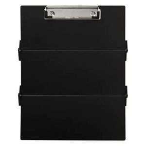 Nursing Clipboard with Nursing and Medical Edition Cheat Sheets 3 Layers Aluminum Foldable Nurse Clip Boards Notepad for Students, Nurses and Doctors (Black)