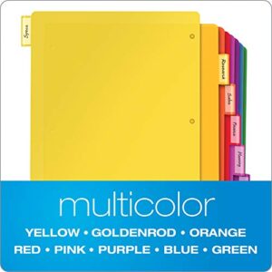 Oxford Plastic Binder Dividers, 8 Tab, Insertable Multicolor Tabs, Letter Size, 6 Sets (89601)