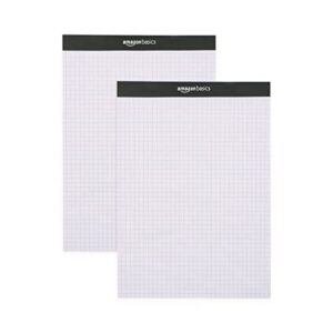 Amazon Basics Quad-Ruled Graph Paper Pad - Pack of 2, 8.5 Inch x 11.75 Inch