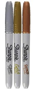 sharpie – fine point metallic permanent markers – silver/gold/bronze (1-pack of 3)