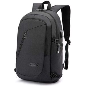 laptop backpack,business travel anti theft backpack gift for men women with usb charging port lock,slim durable water resistant college school bookbag computer bag fits 15.6 inch laptop notebook