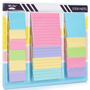 Mr. Pen- Sticky Notes Set, Assorted Sizes, 15 pcs, Pastel Colors, Sticky Note Pads, Bible Sticky Notes, Sticky Notes, Colored Sticky Notes, Sticky Note Pads, Colorful Sticky Notes Pack