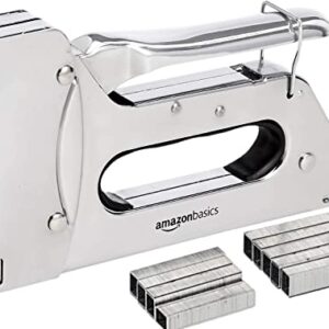 Amazon Basics Manual Staple Gun Stapler with 1000 Staples