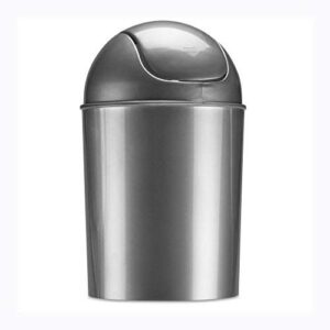 Umbra Mini Waste Can 1.2 Gallon with Swing Lid, Silver