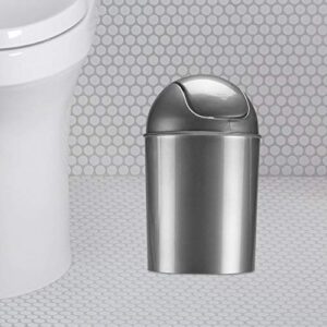 Umbra Mini Waste Can 1.2 Gallon with Swing Lid, Silver