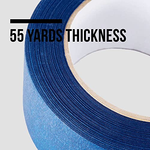 LICHAMP 10-Piece Blue Painters Tape 1 inch, Blue Masking Tape Bulk Multi Pack, 1 inch x 55 Yards x 10 Rolls (550 Total Yards)