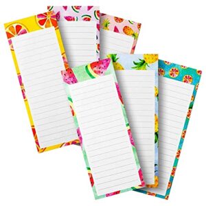 Juvale Magnetic Fridge Notepads for Grocery, Shopping Lists, To-Do Memos, Fruit Design (6 Pack)