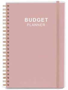budget planner – monthly finance organizer with expense tracker notebook to manage your money effectively, undated finance planner/account book, start anytime, 1 year use, a5, rose